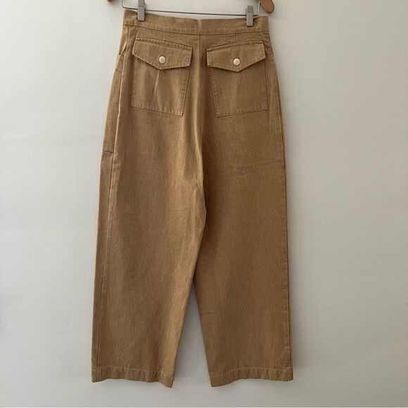 Ilana Kohn Pants Size 8 Extra High Rise Barrel Leg Cotton USA Made Tan Brown - Picture 4 of 10